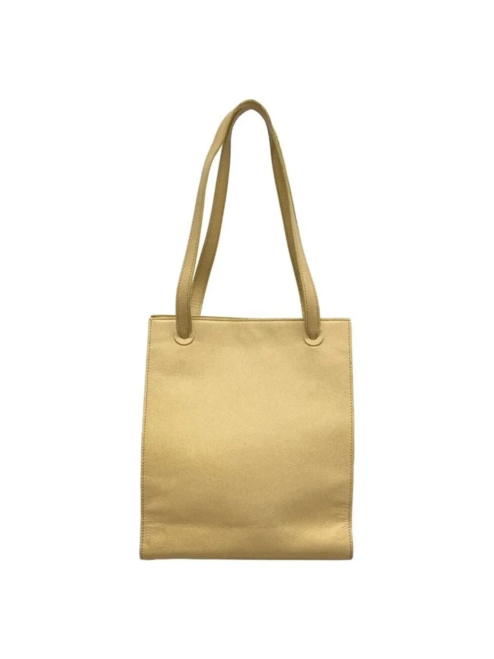 Chanel Tote Bag Beige Gold Logo